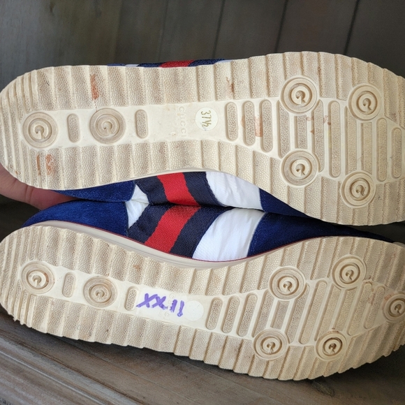 Gucci Authentic Womens Signature Stripe Ace Suede/Nylon Sneakers(EU 37.5 US 7) - Picture 14 of 15